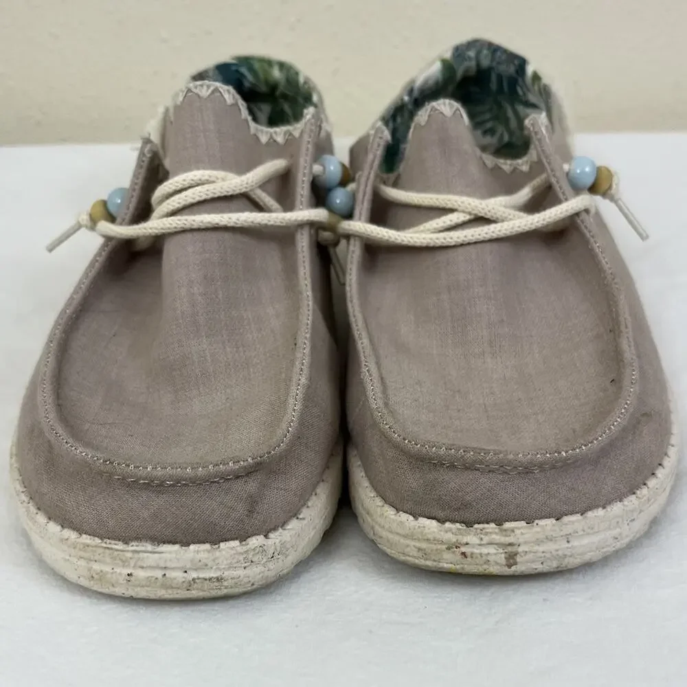 Hey Dude Wendy Fringe Slip On Shoes Womens 8 Beaded Metallic